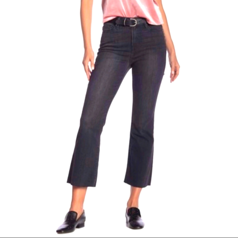 Good American Cropped Raw Hem Bootcut Jeans Size 6/28